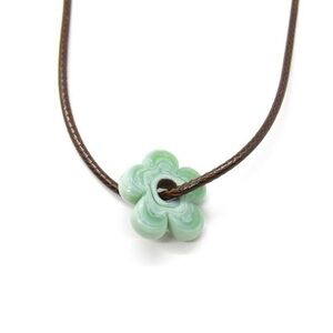 Blue Flower Bead Necklace